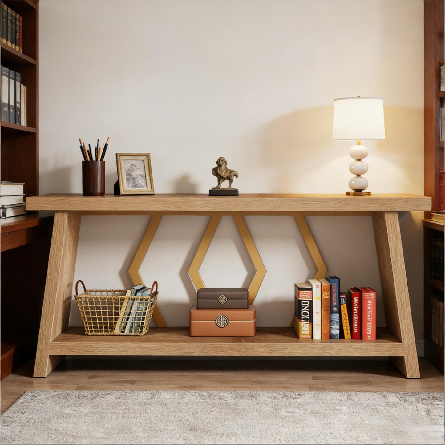 Sofa Console Table - 70.86 Inch Storage Entryway Table