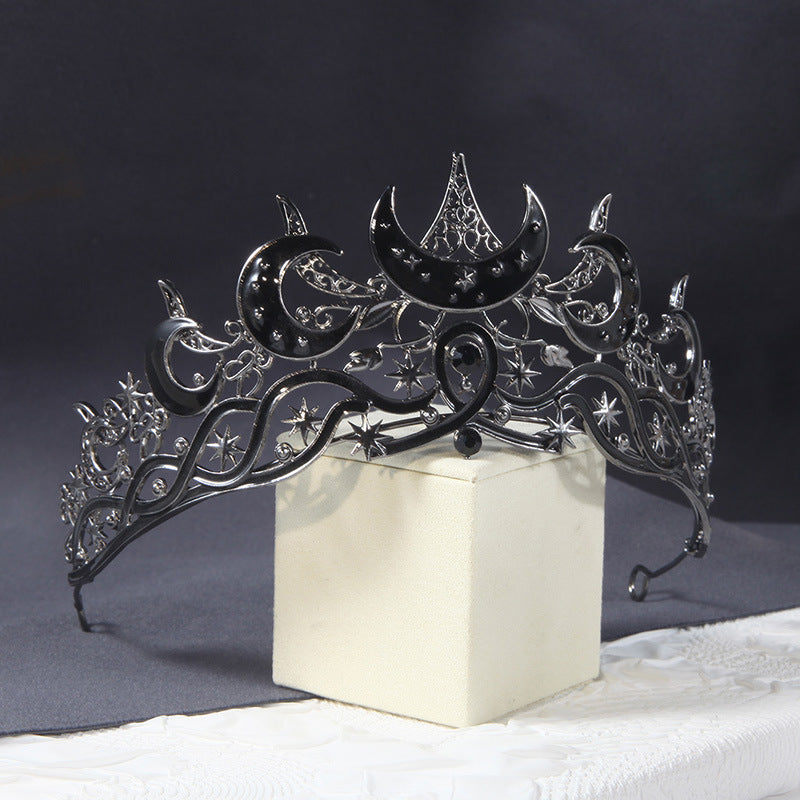 Crescent Moon Bridal Crown - Rhinestone Wedding Headpiece