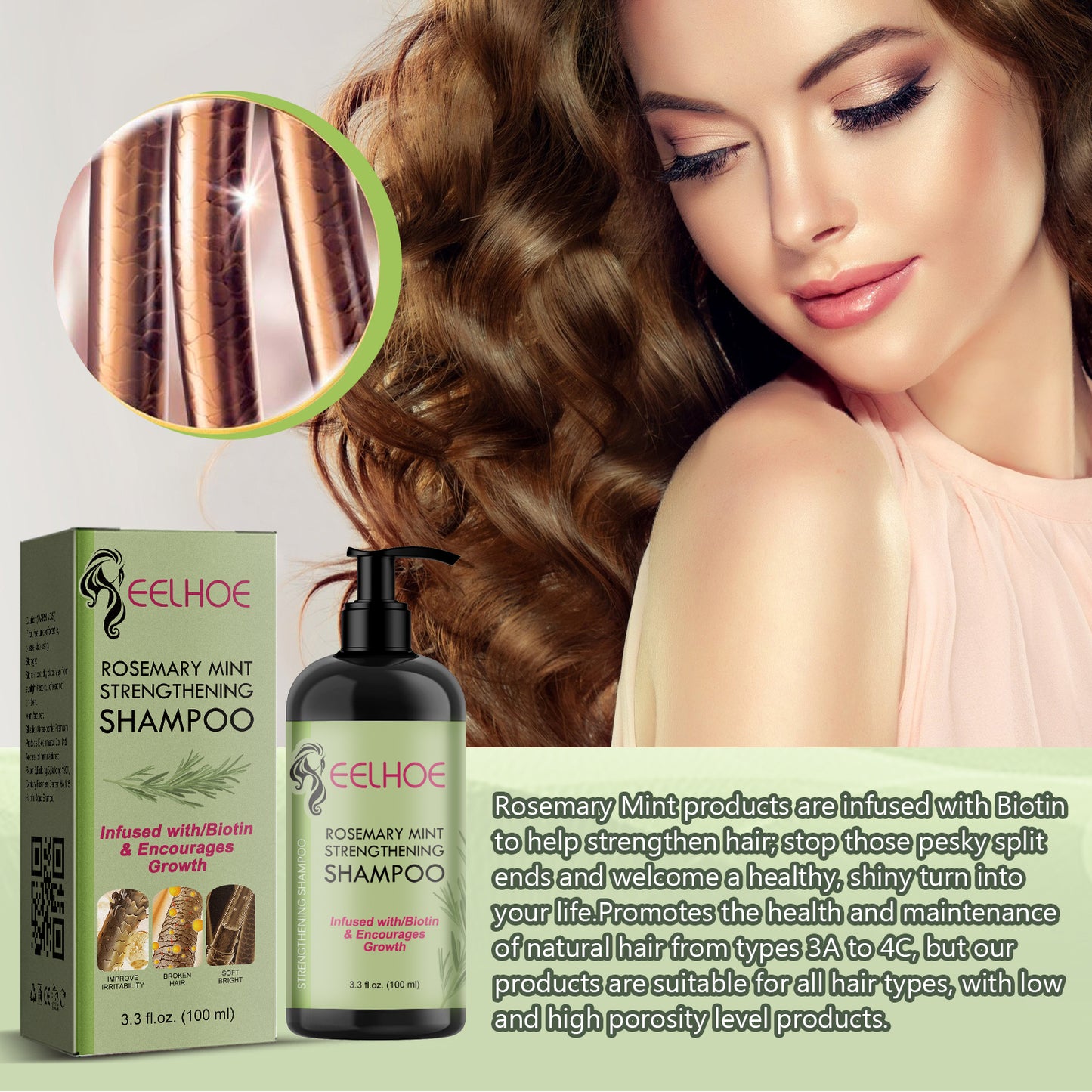 Rosemary Mint Hair Growth Shampoo - Strengthening & Repairing Formula