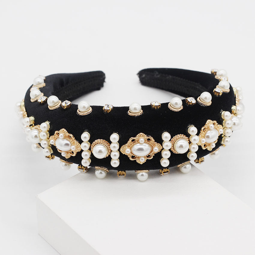 Rhinestone Flower Geometric Headband