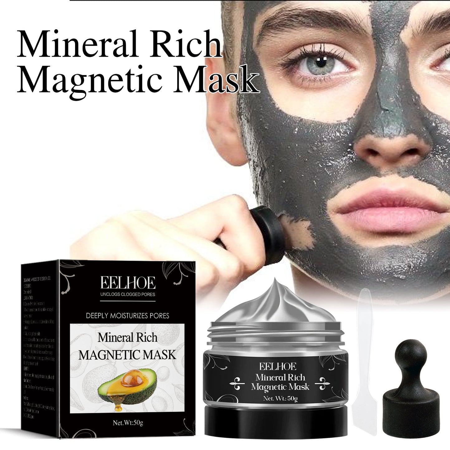 Magnetic Blackhead Removal Mask - Deep Pore Cleansing & Oil Control Mud
