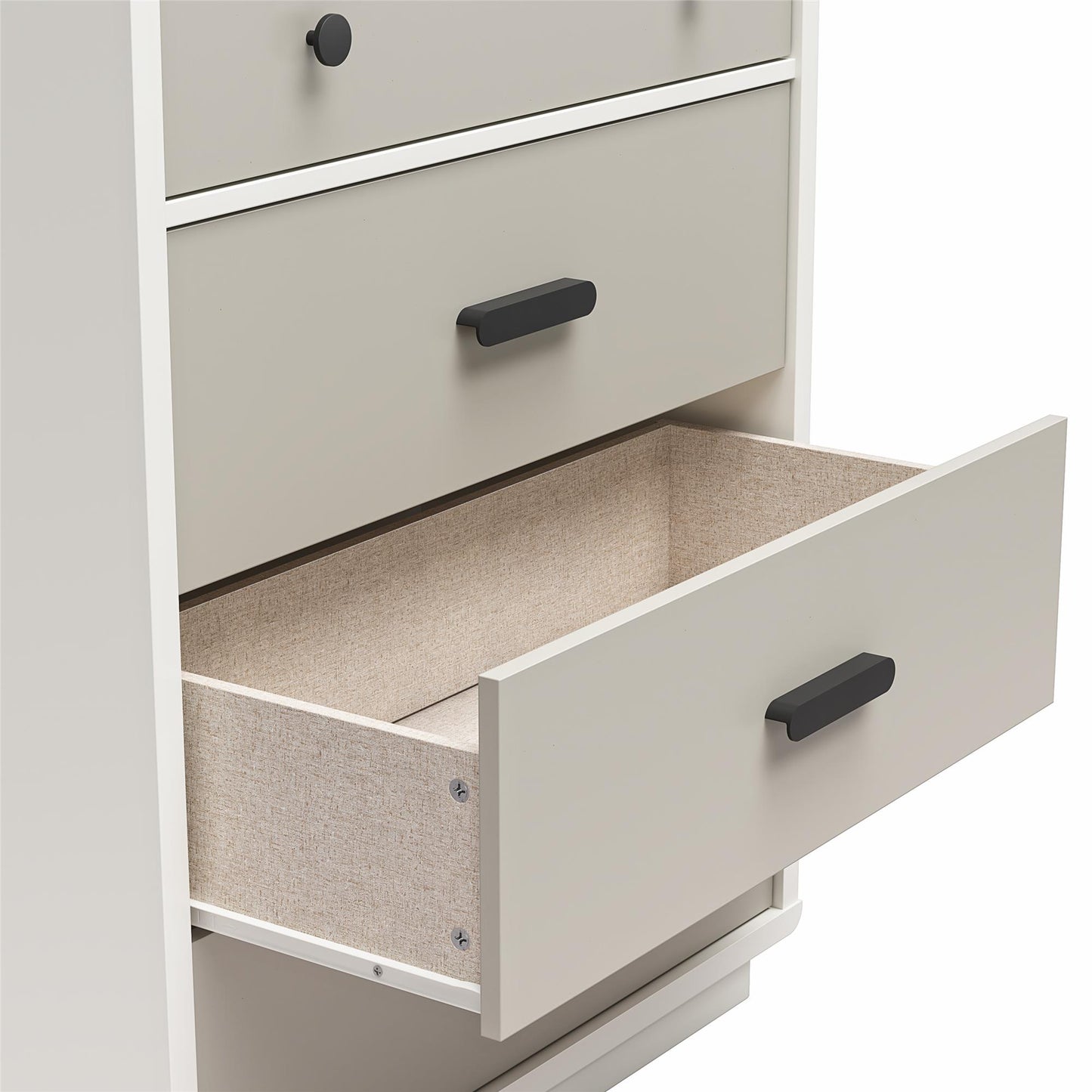 5-Drawer Dresser in White & Gray - Modern Storage Solution