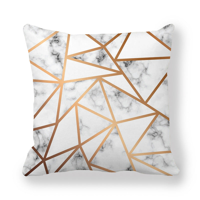 Geometric Pattern Pillow Cover Peach Skin Fabric Decorative Cushion Cover