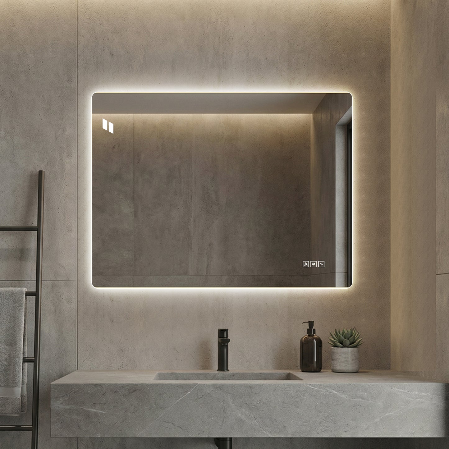 24x32 Inch LED Bathroom Mirror with Anti-Fog & Dimmable Lighting