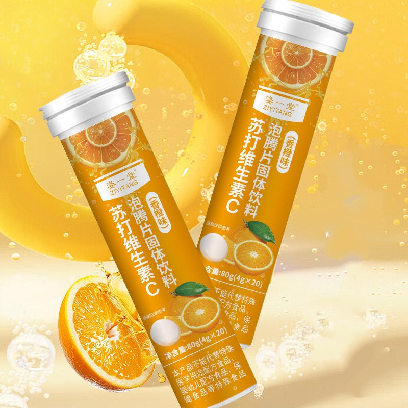 Soda VC Effervescent Tablets Orange Flavor 4g 20ct
