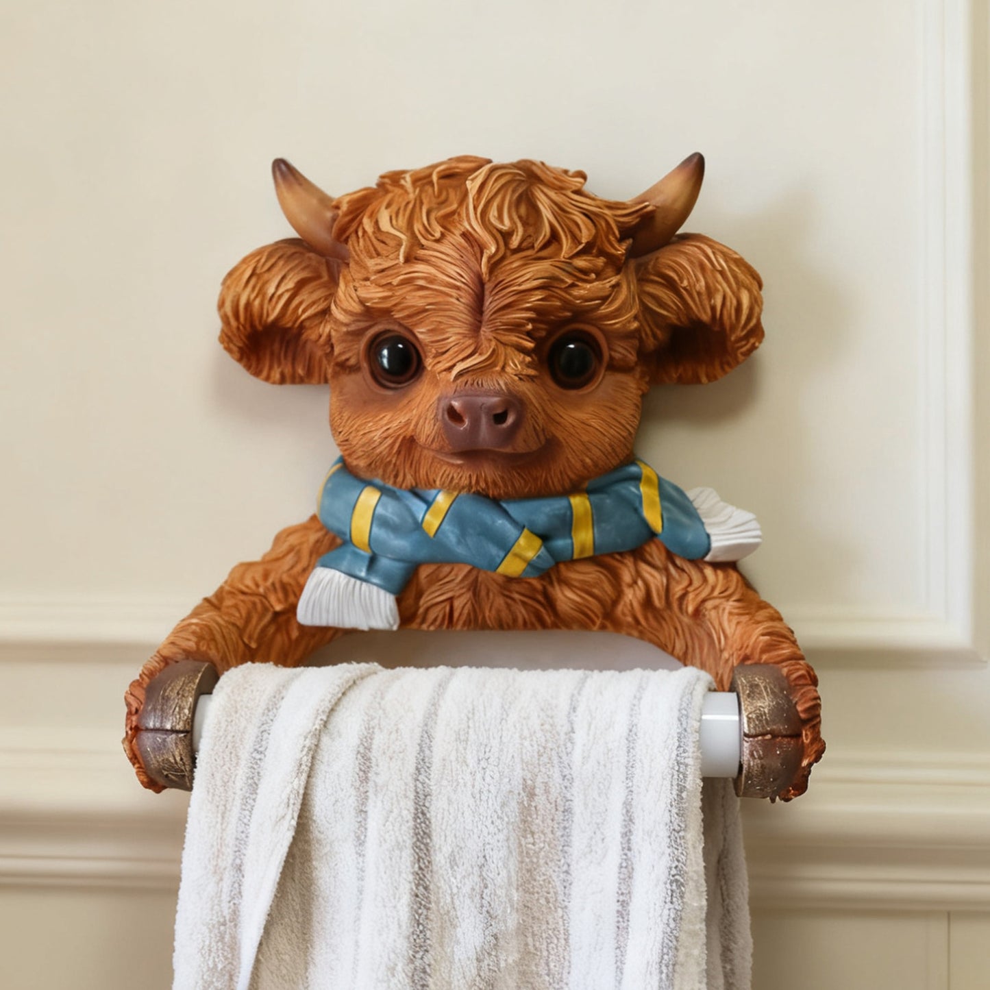 Highland Cow Resin Tissue Holder - Cute Creative Animal Home Decor