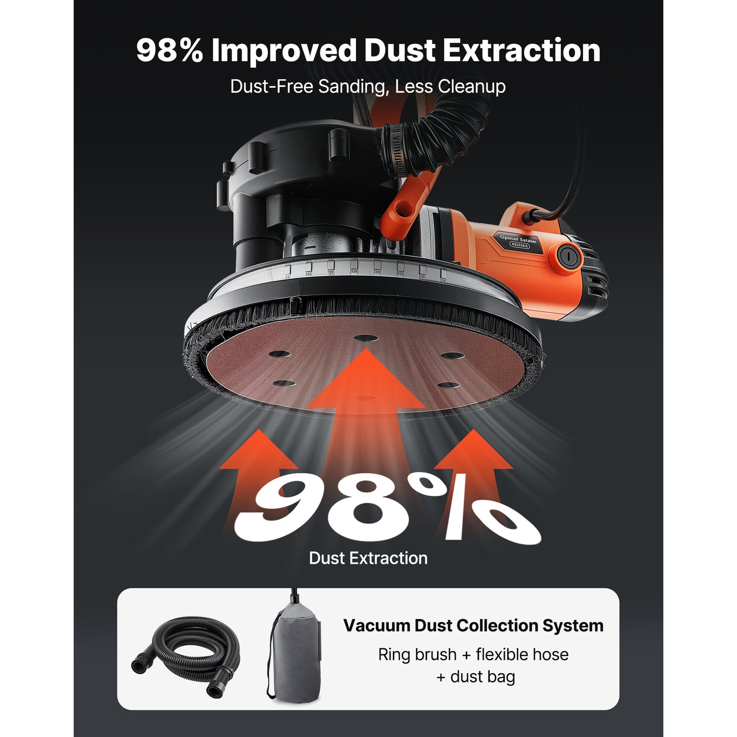 Drywall Sander 1150W Electric Popcorn Ceiling Removal Tool with Vacuum & LED Light
