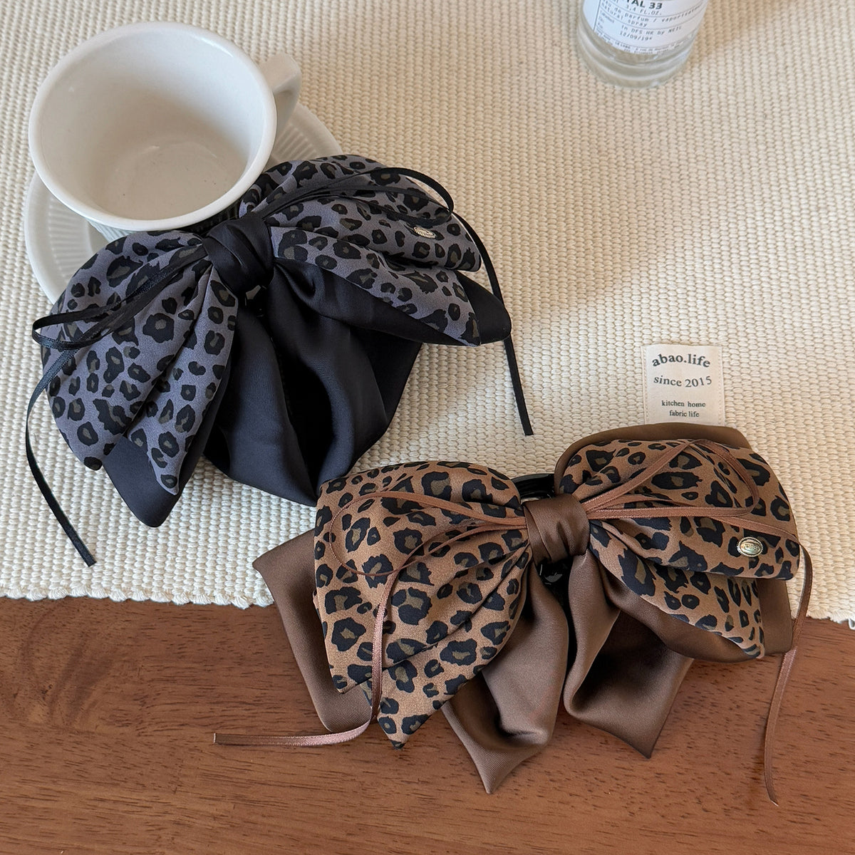 Leopard Print Bow Claw Clip - Women's Hair Accessory