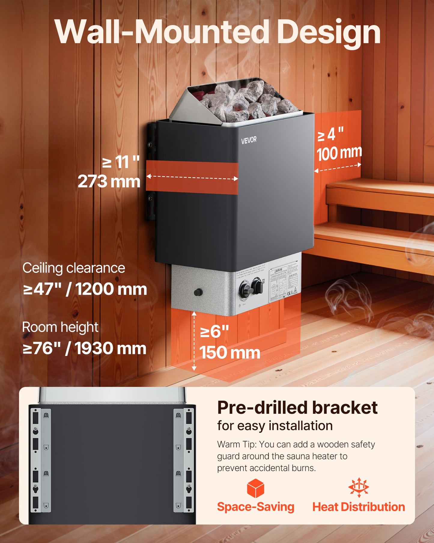 6KW Electric Sauna Heater for Home & Spa Steam Bath with Adjustable Temperature