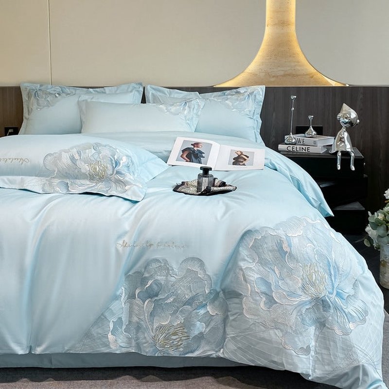 Cotton Embroidered Fitted Bed Sheet Set - Multiple Sizes & Patterns