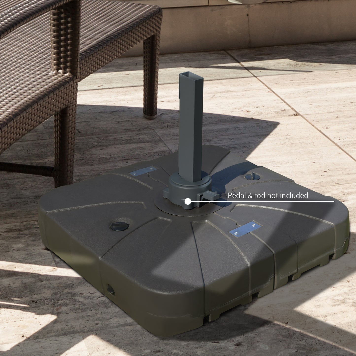 Heavy Duty Cantilever Umbrella Base with Wheels - Coffee Brown