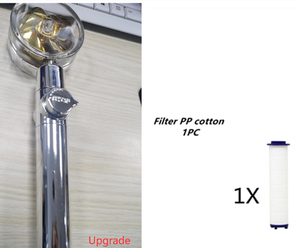 High Pressure Turbo Shower Head with Water Saving Feature & 360° Fan Extension