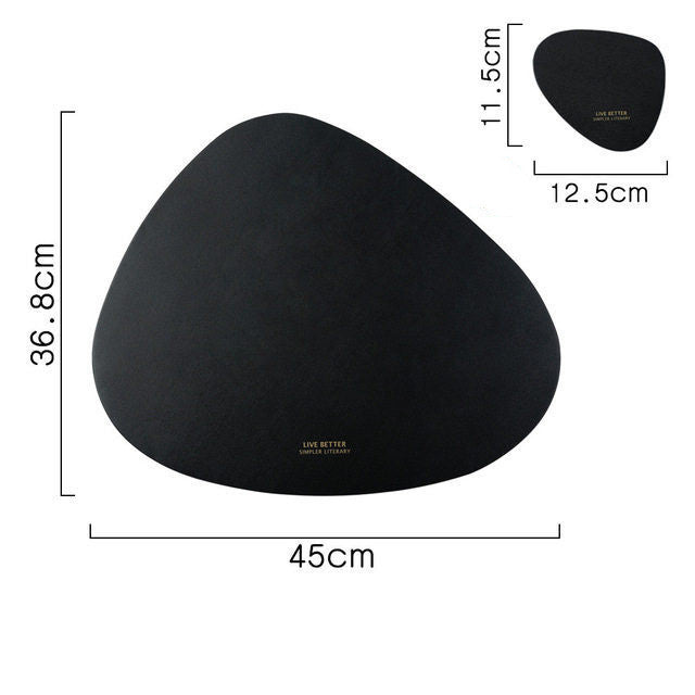 PU Leather Table Mat Placemat Heat Insulation for Kitchen Dining