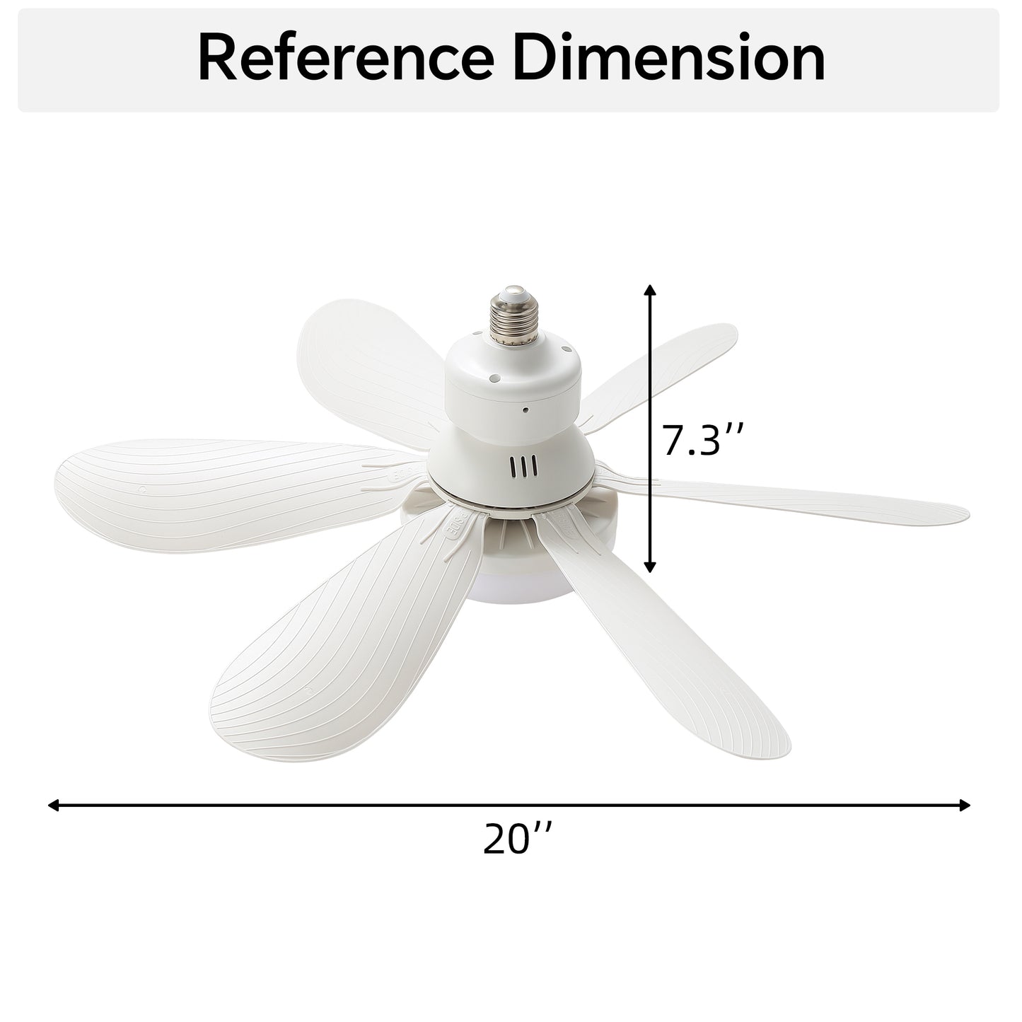 20-Inch Ceiling Fan with Light & Remote, Dimmable LED, Silent DC Motor