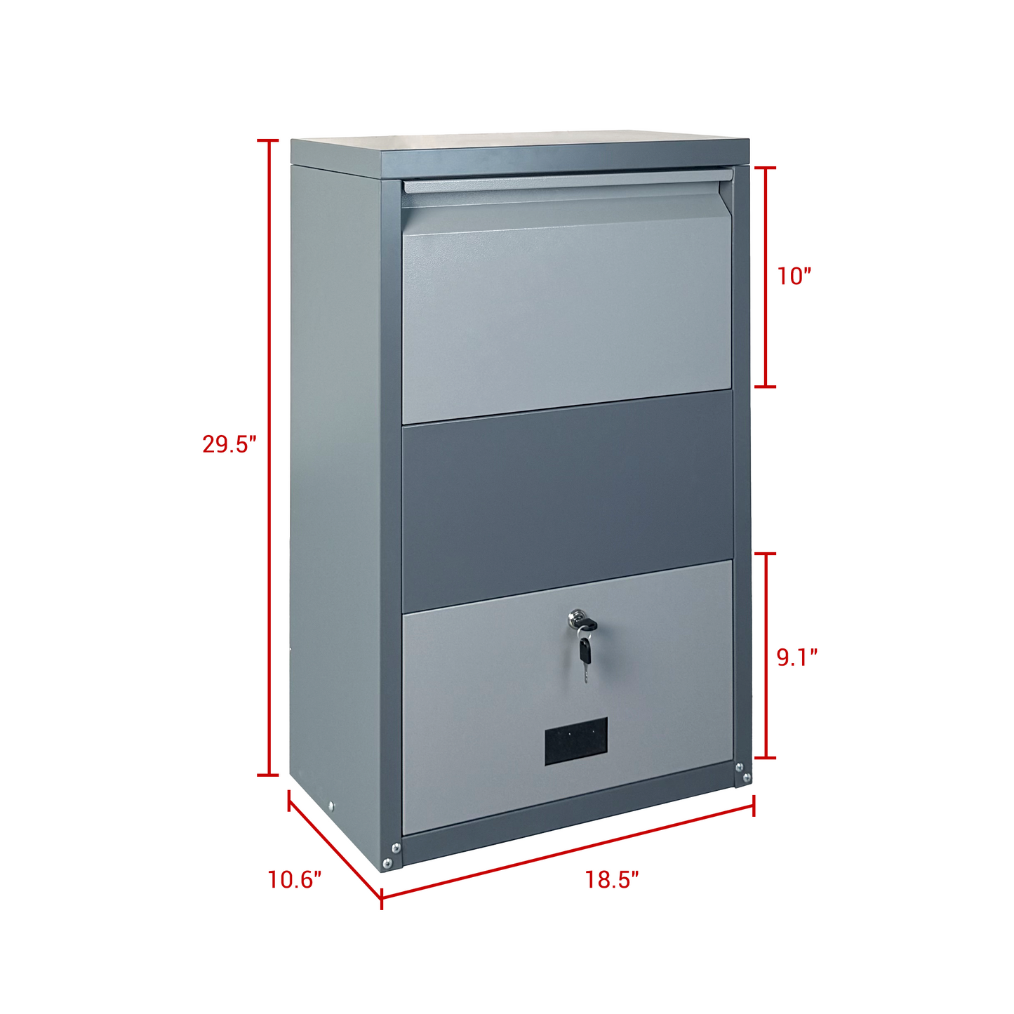 Secure Outdoor Steel Package Delivery Box with Lock - Large Curbside Mailbox