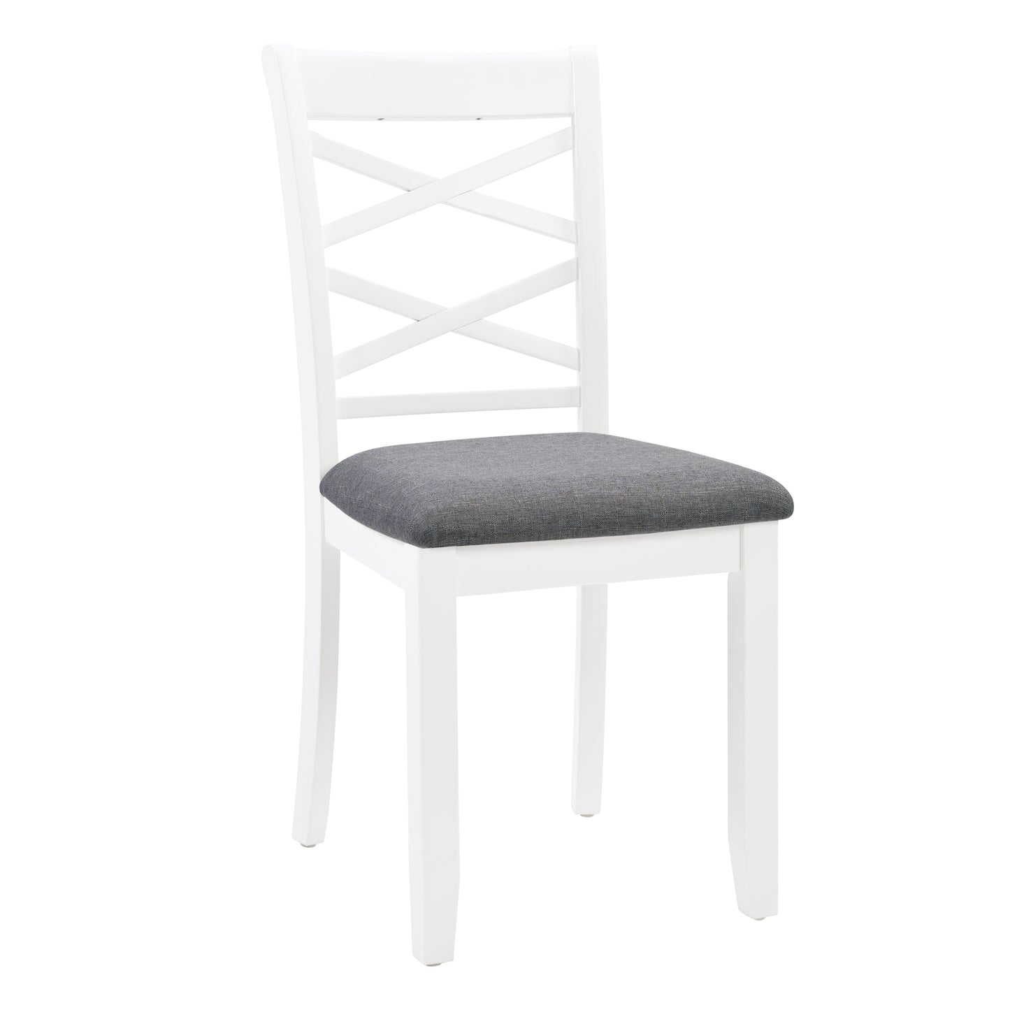 6-Piece Modern Dining Table Set with Bench - Grey & White