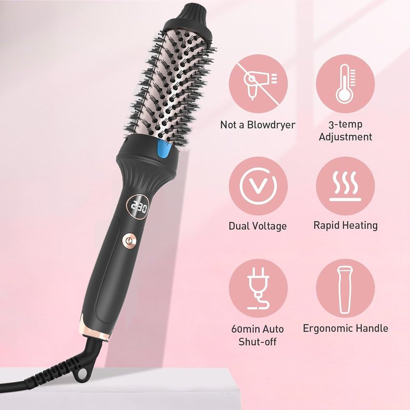 Dual-Use Hair Curling and Straightening Iron with Large Rollers - Multiple Power Standards