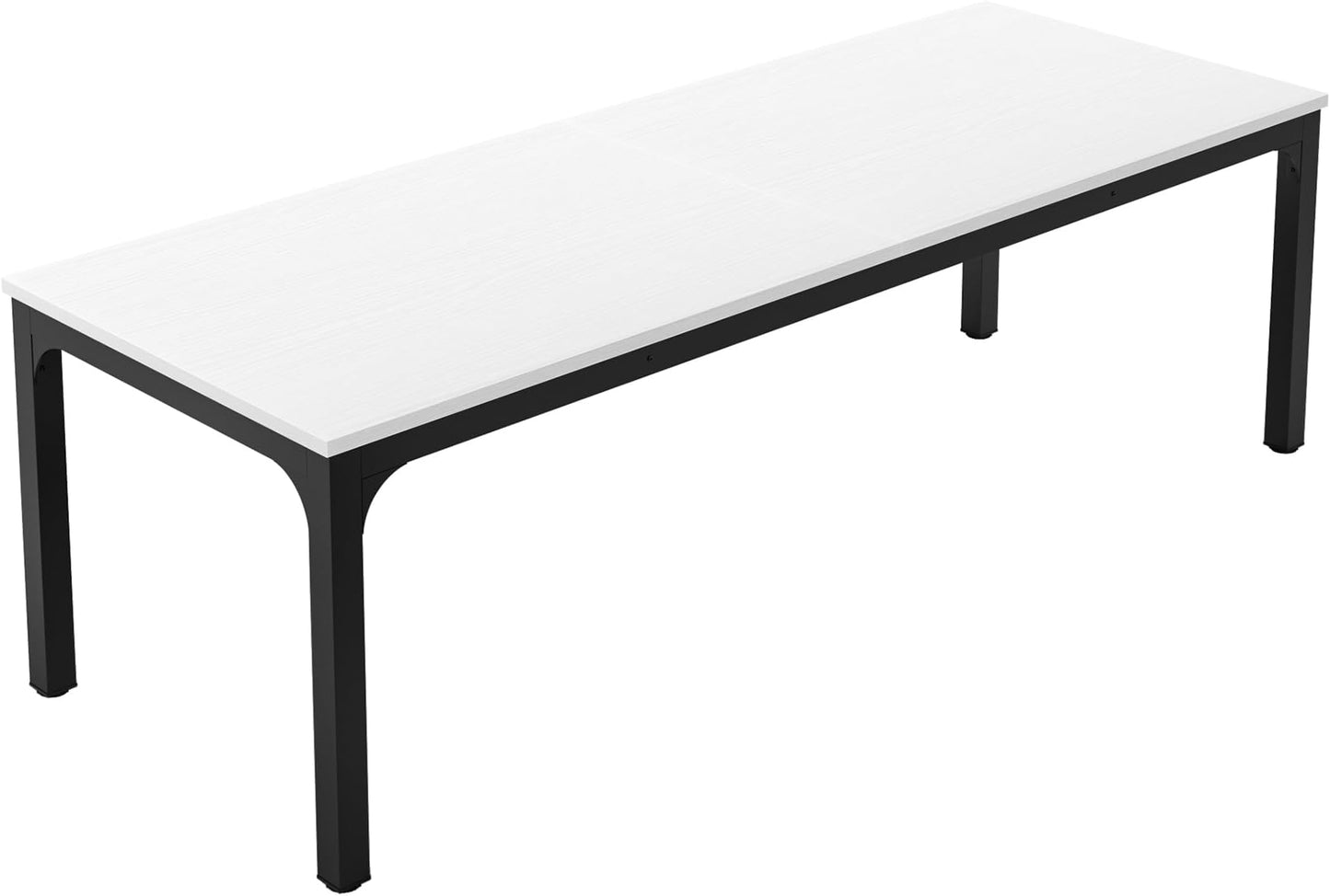 Modern Rectangle Computer Desk - Dual Workspace, Black & White