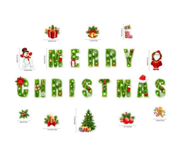 Christmas Refrigerator Magnet Decoration Set - Medium Size