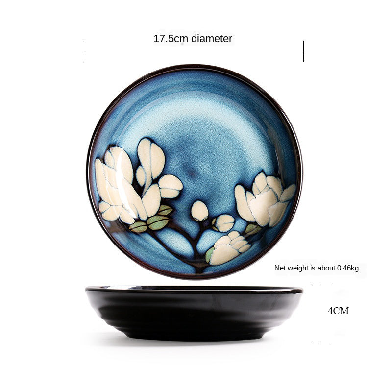 Hand-Painted Ceramic Bowls and Plates - Creative Under-glaze Dinnerware Set