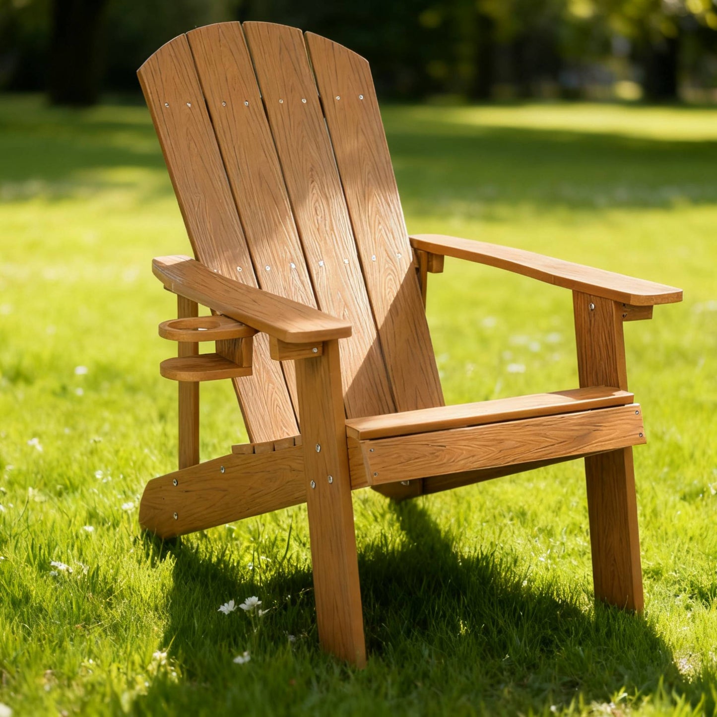 Outdoor Lounge Chair With Cup Holder For Patio Relaxation & Garden