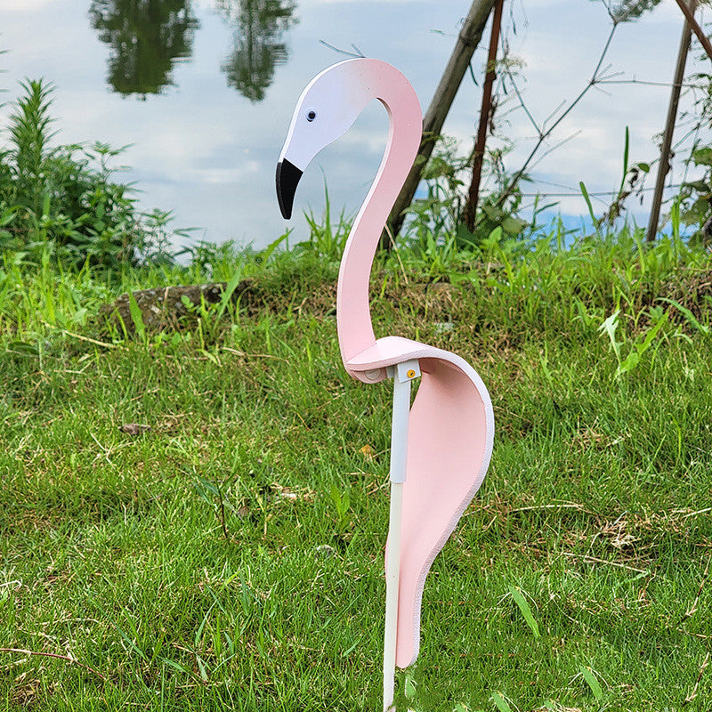Swirl Flamingo Rotating Bird Garden Ornament for Party & Decor