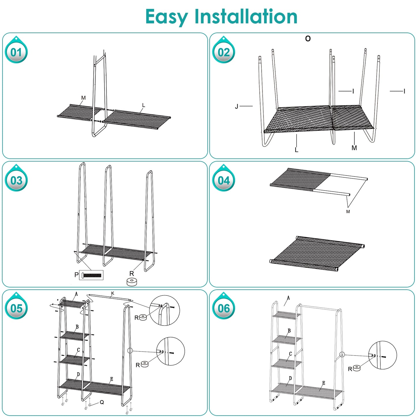 1Pc Metal Garment Hanging Rack Shoe Clothing Organizer Shelves
