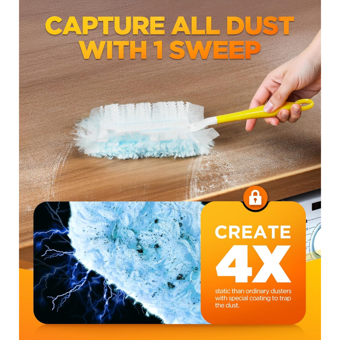 30 Count Microfiber Duster Refills for Swiffer - One-Sided, Unscented Home Cleaning