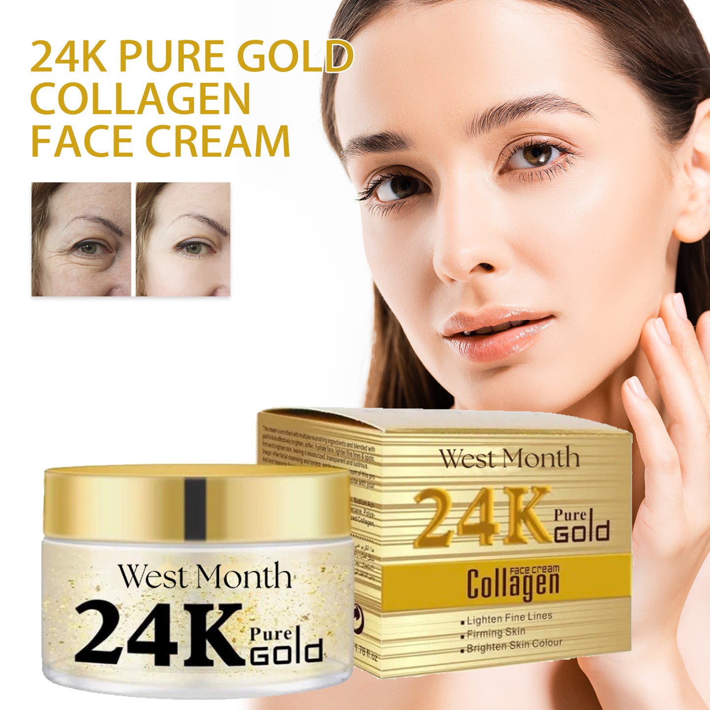Brightening Firming Collagen Face Cream 50ml - Wrinkle Fading Skin Care