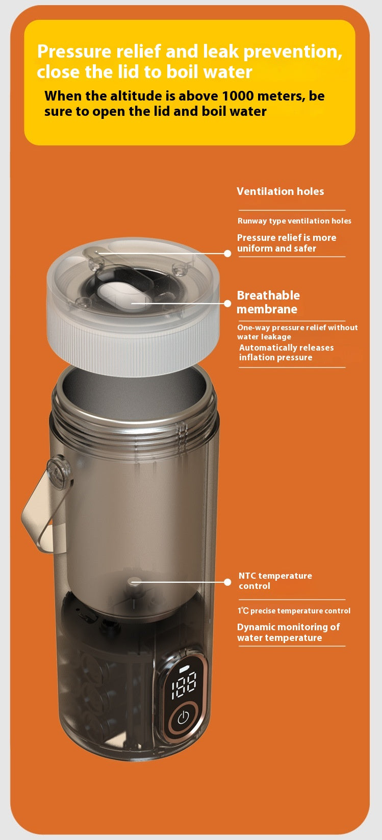 Wireless Portable Water and Electric Cup with Heating Function
