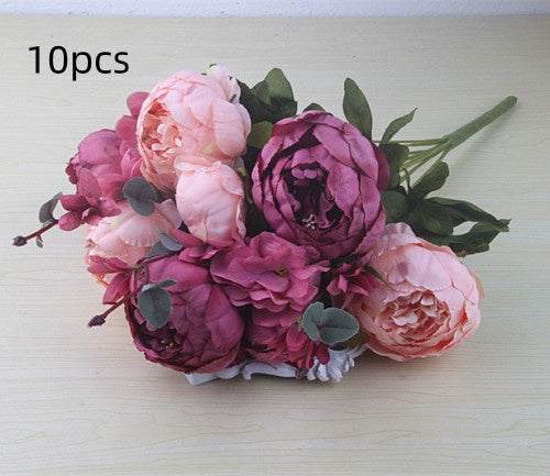 Artificial Peony Flowers Set - Decorative Silk Flowers for Home & Garden