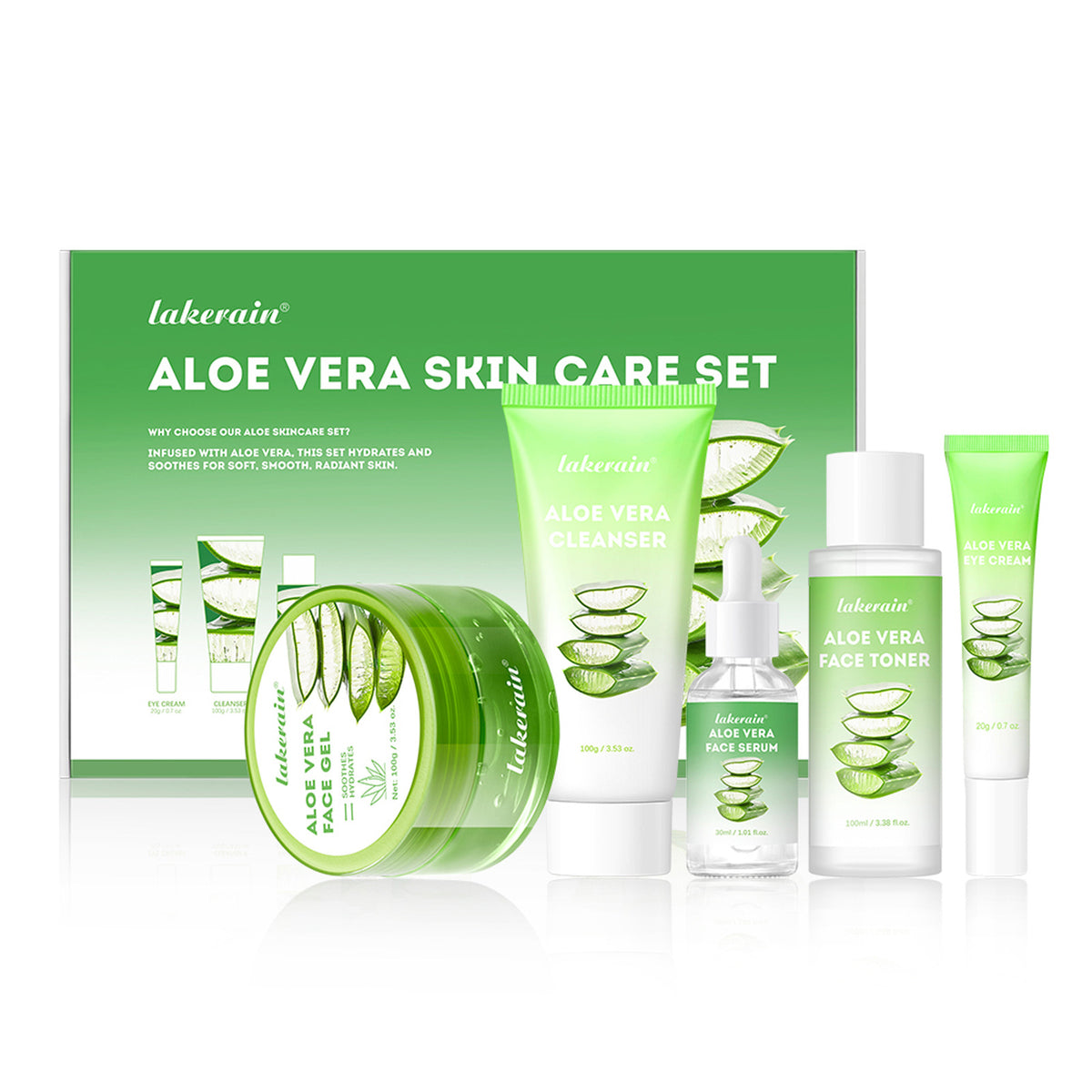 Aloe Vera Skincare Set - Facial Toner and Lotion for Healthy Skin