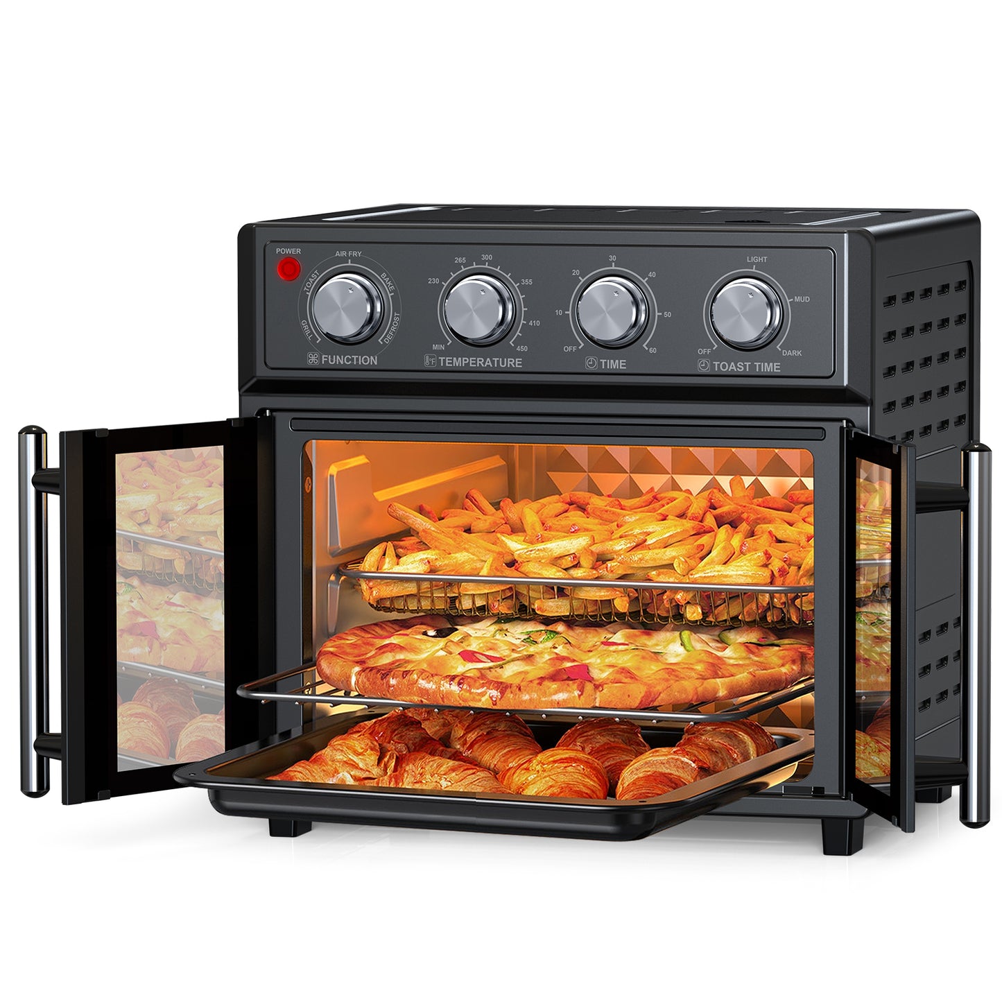 29.5 QT Multifunction Air Fryer Toaster Oven - Black