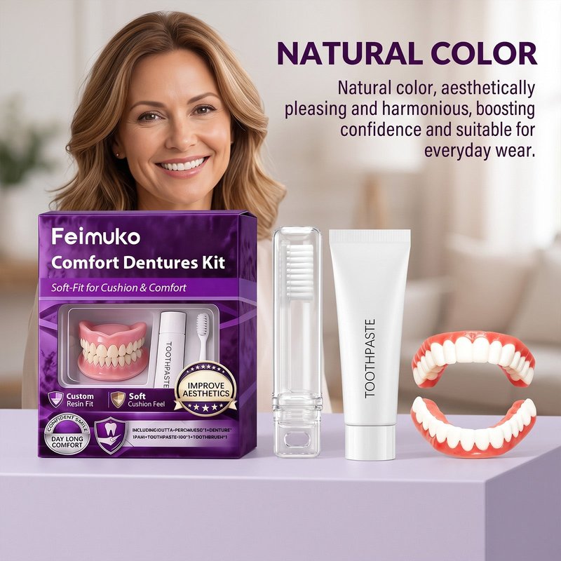 Dental Prosthesis Restoration Set with Gel Adhesive & Care Kit