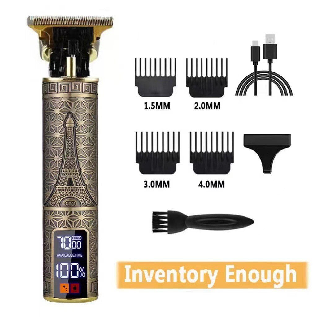 Professional Cordless Hair Clipper & Beard Trimmer - Rechargeable Metal Body