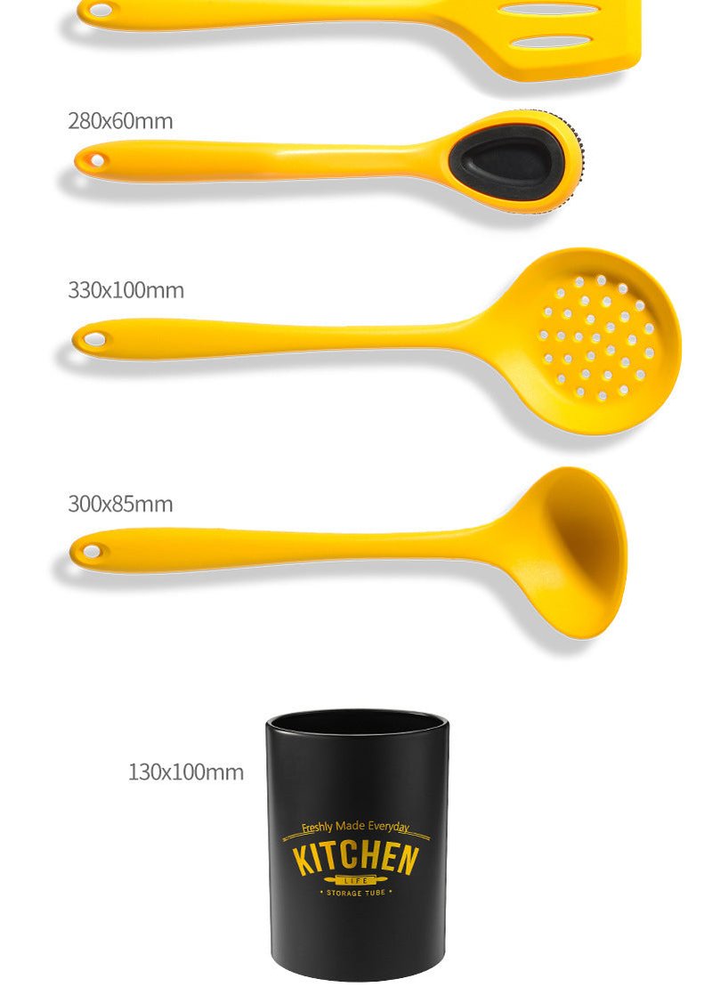 Silicone Kitchen Food Storage & Cooking Tools Set - Yellow Multi-Item