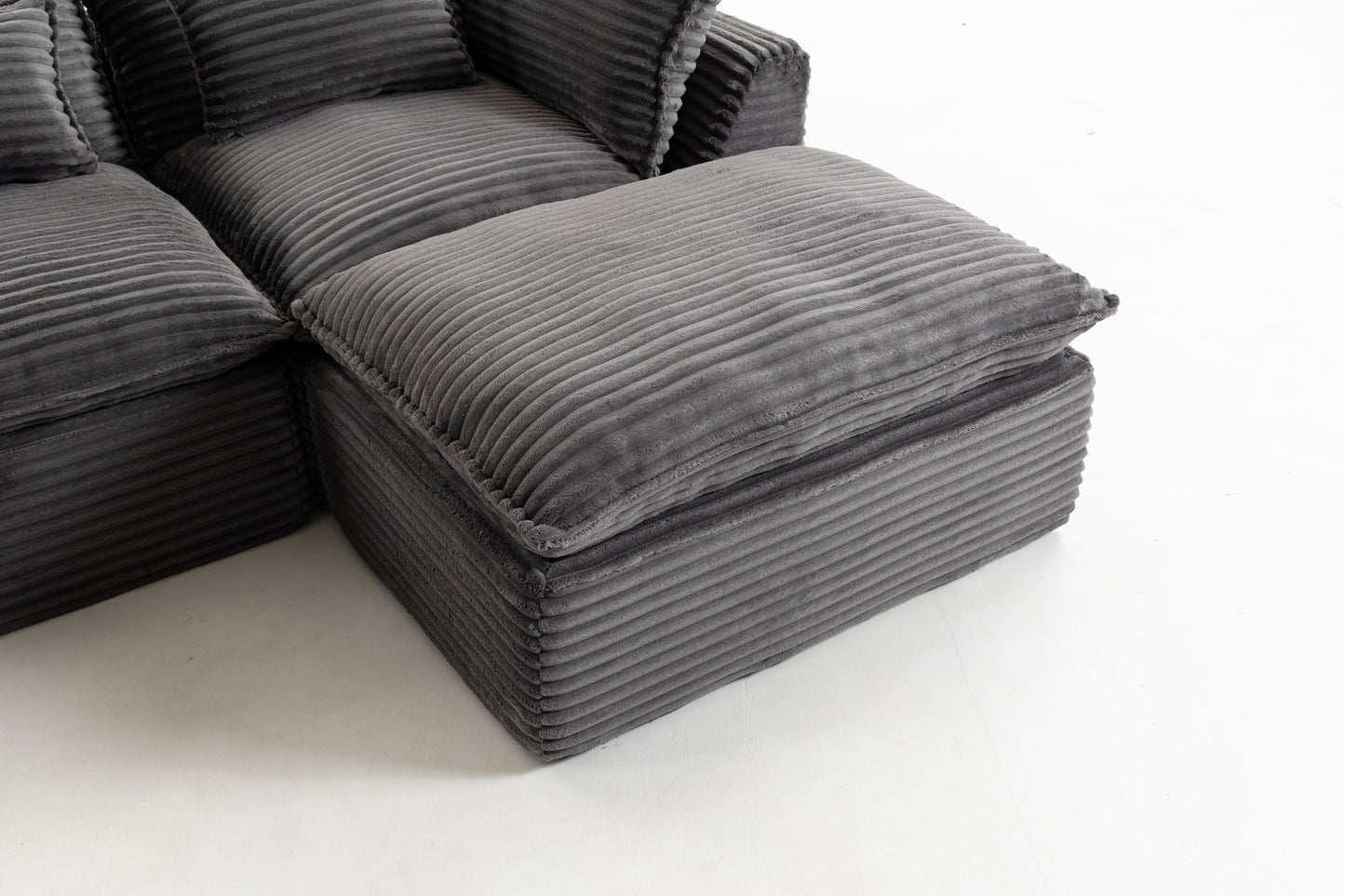 102.3" Modular Sectional Sofa - Comfy Corduroy in Antique Grey