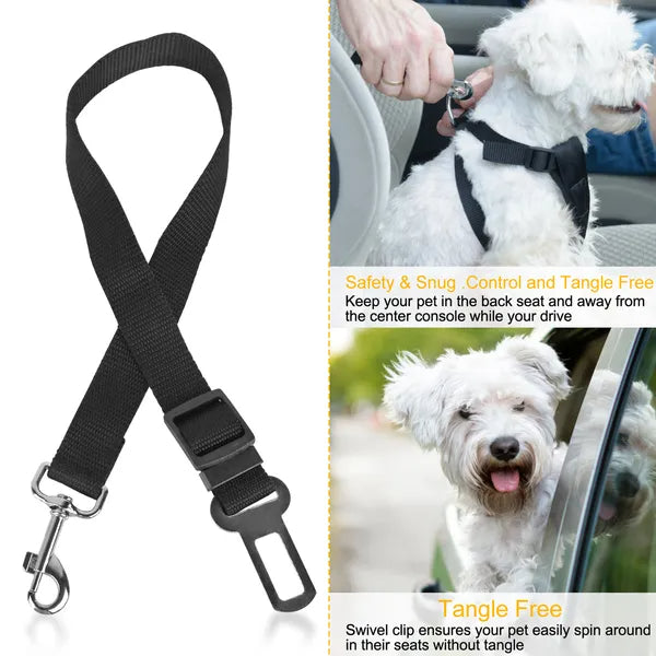 Adjustable Pet Dog Seat Belt Leash - Car Safety Harness for Cats & Dogs