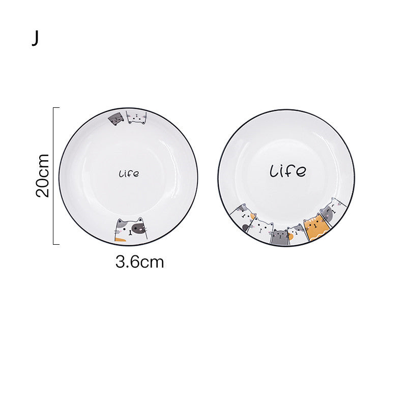 Ceramic Deep Plate Set for Kitchen & Dining - Nordic Style, 8-8.5 Inch
