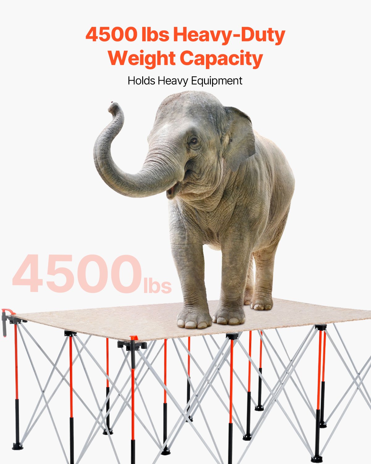 Portable Folding Workstand 6.12x4.14ft 4500lb Capacity - Orange