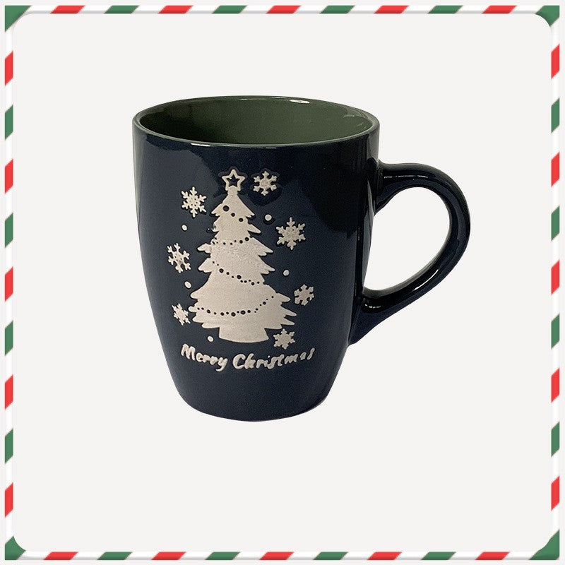 Christmas Cartoon Snowman Santa Ceramic Mug - Holiday Gift Drinkware
