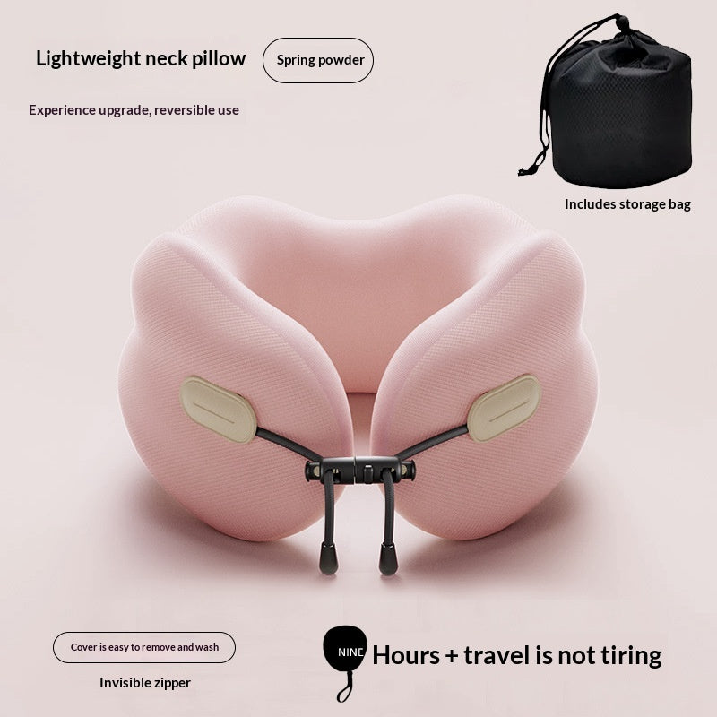 Memory Foam U-Shaped Neck Pillow with Portable Storage Bag for Travel