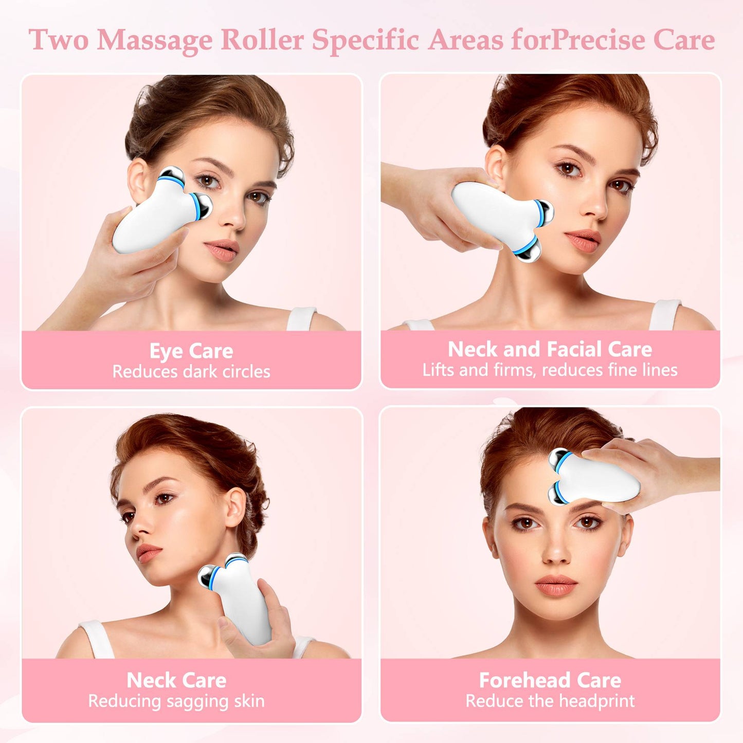 Microcurrent Facial Lifting Device for Anti-Aging & Skin Firming - White