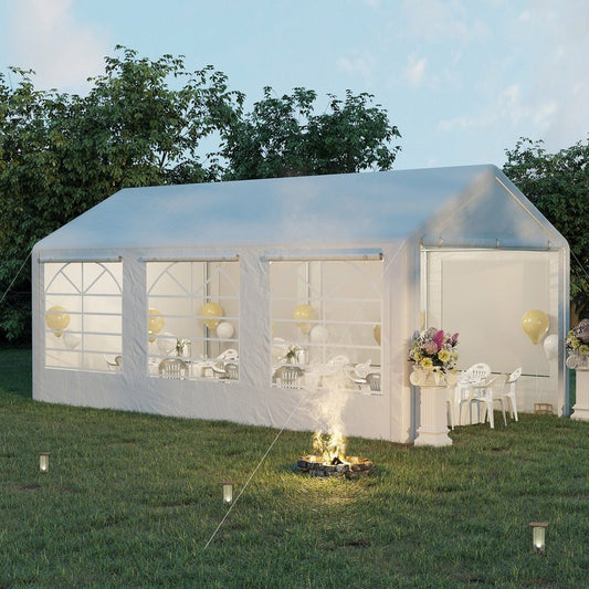 10' x 20' Heavy Duty Party Tent with Removable Sidewalls - White