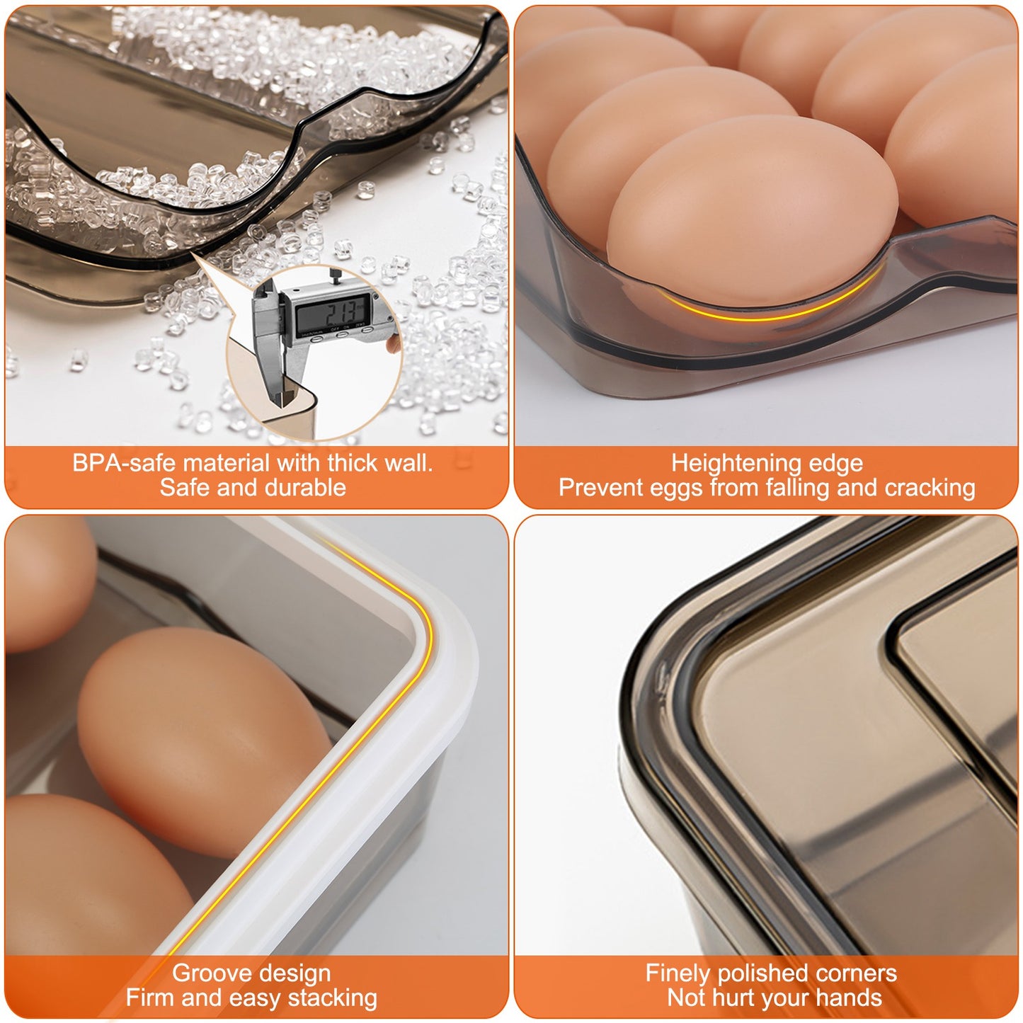 Egg Container Holder For Refrigerator Double Layer Storage Box With