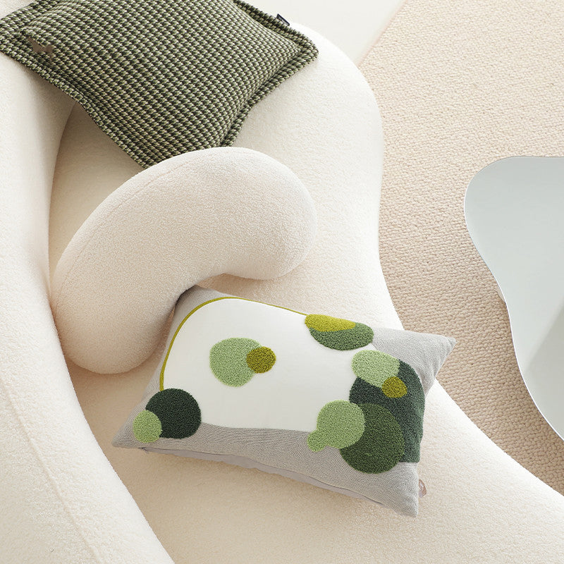 Green Decorative Pillow 50cm Diameter Cushion for Living Room