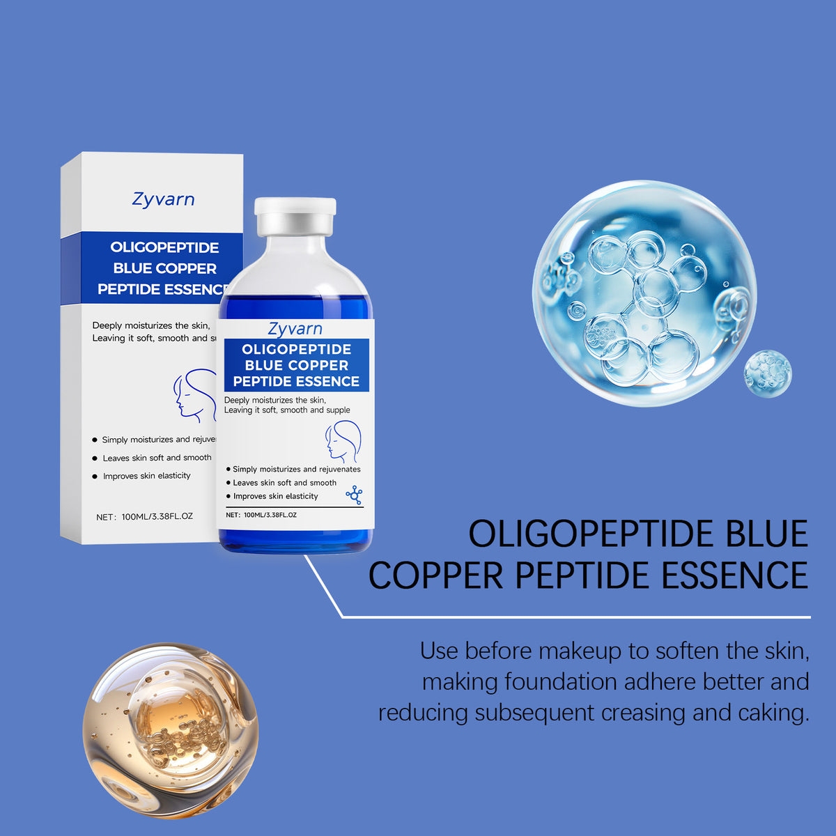Blue Copper Peptide Face Serum 100ml - Firming & Skin Brightening
