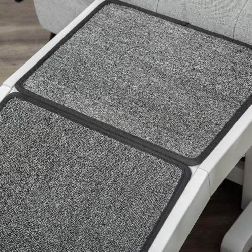 Dog Ramp for Bed with Non-Slip Carpet & Top Platform - 49 Inch Wood Pet Steps