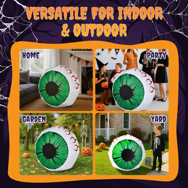 2PCS 3FT Light-Up Green Eyeball Halloween Inflatables