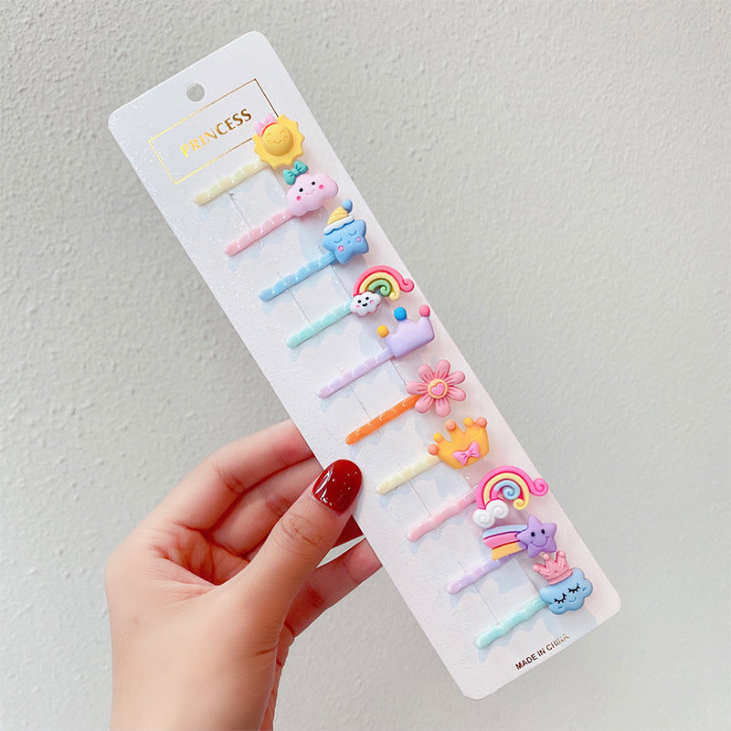 Cute Princess Hairpin for Girls - Non-Hurt One Word Clip Hair Accessories